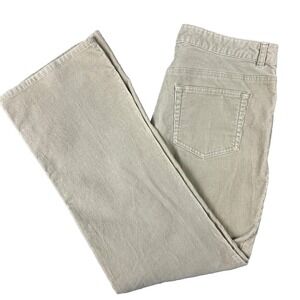 GH Bass Women's Corduroy Jeans Size 8 Bone 32x30 Wide Leg 9" Rise